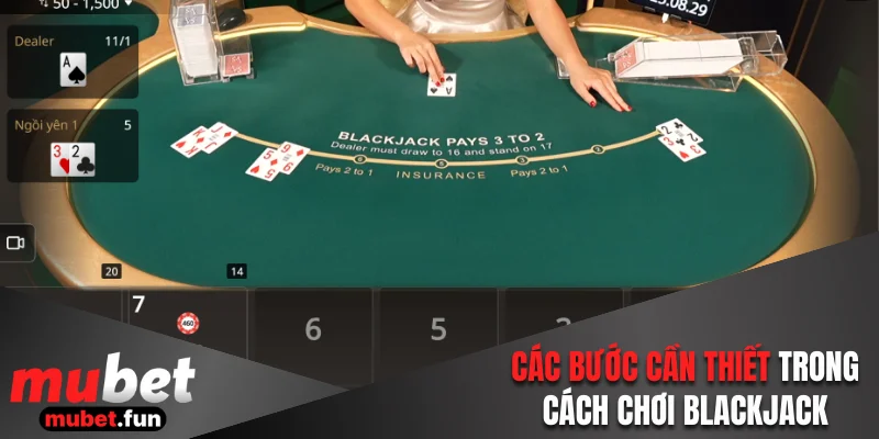 Các bước cần thiết trong cách chơi Blackjack chuẩn